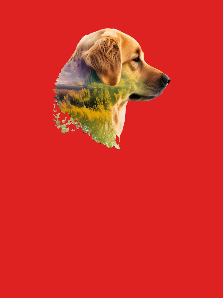 Golden Retriever in Nature: Double Exposure Art Classic T-Shirt