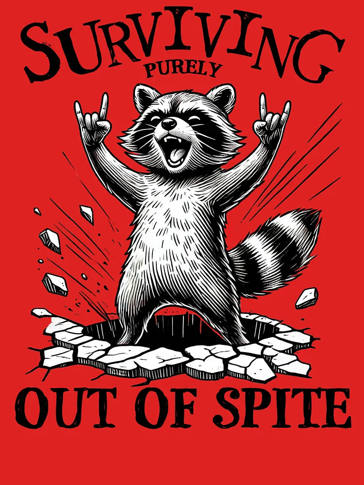 Surviving Purely Out of Spite     Raccoon  Classic T-Shirt