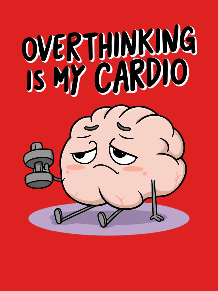 Overthinking Is My Cardio – Funny Lazy Brain Character Classic T-Shirt