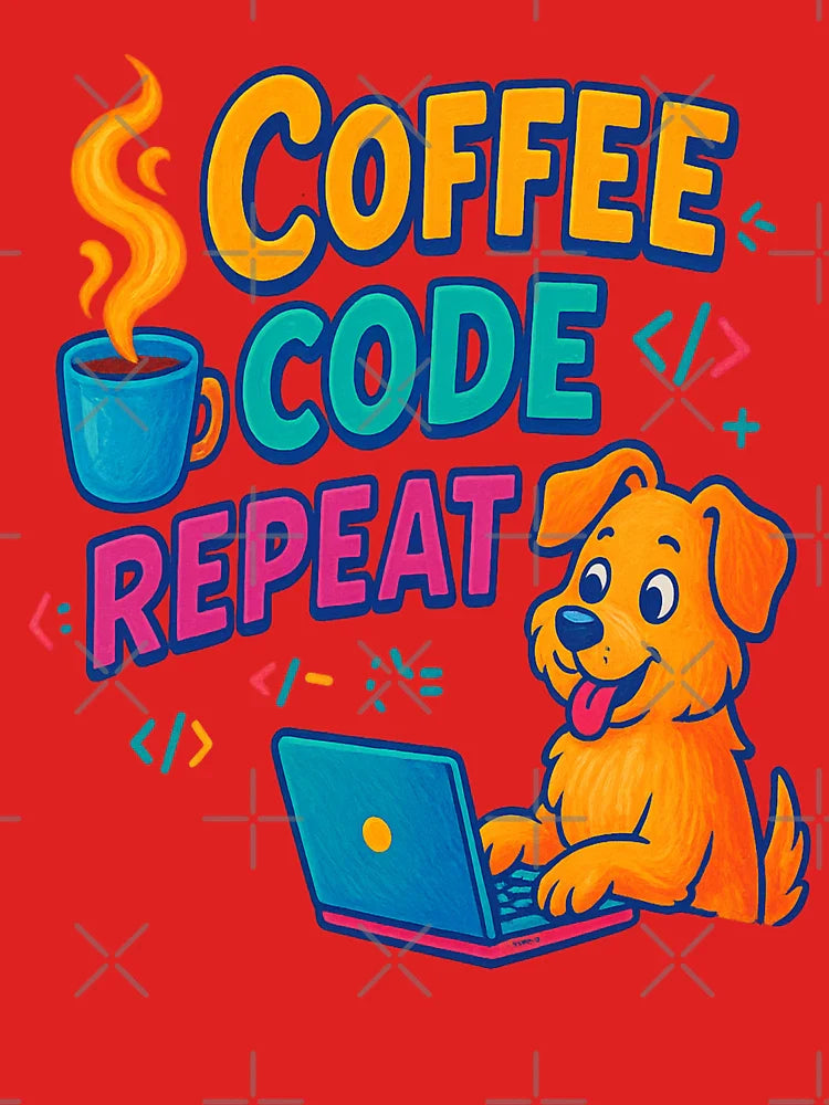 Coffee Code Repeat – Cute Dog Programmer Design Classic T-Shirt