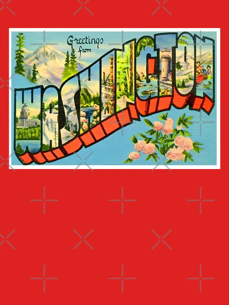 Vintage Washington State Travel Poster Design Classic T-Shirt
