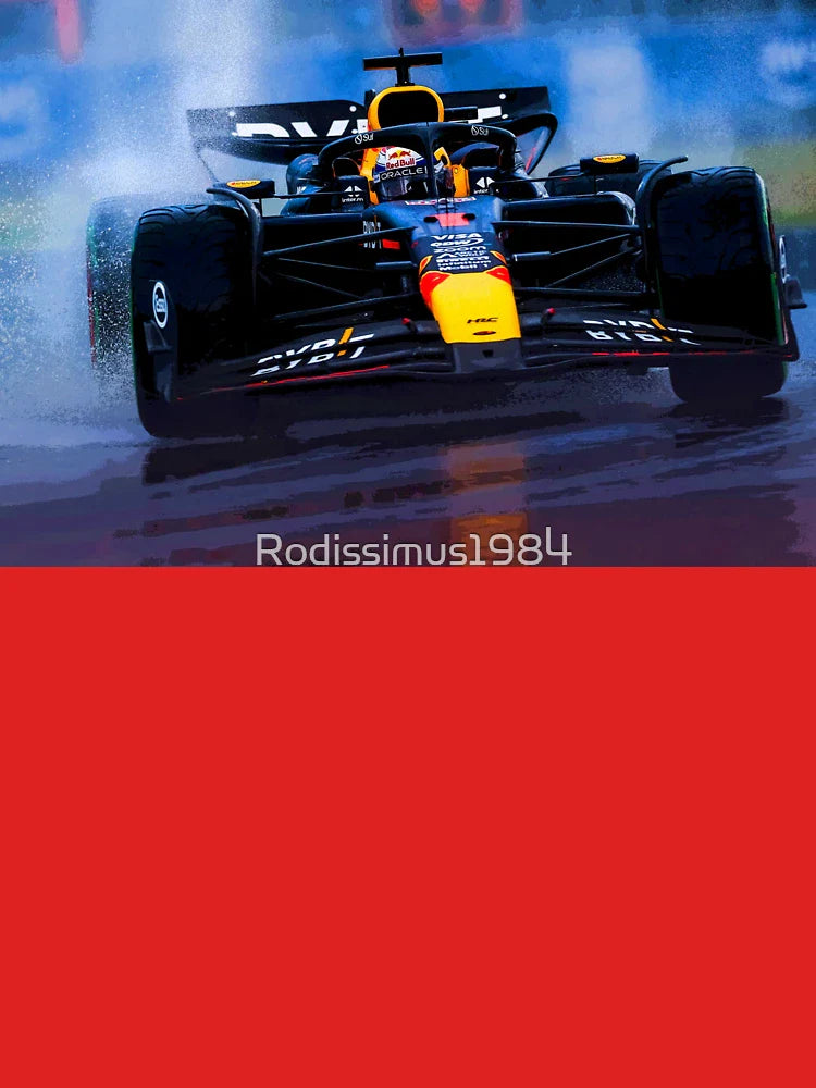 Max Verstappen racing his 2024 F1 car in the rain during the Brazilian Grand Prix at Interlagos abstract Classic T-Shirt