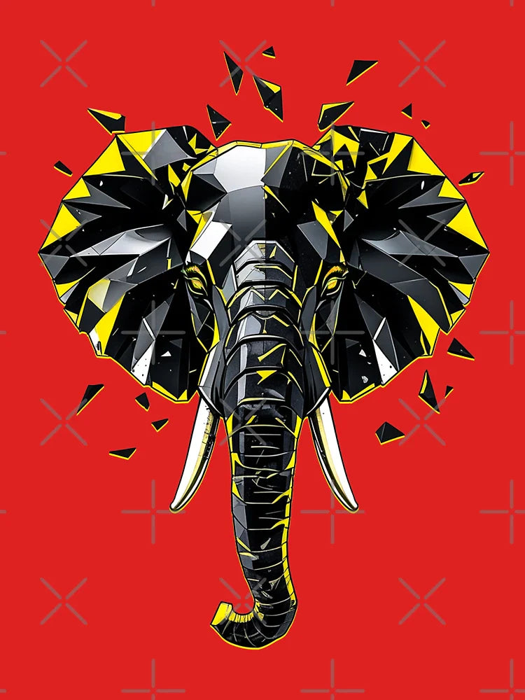 Elephant Abstract Art - Yellow Classic T-Shirt