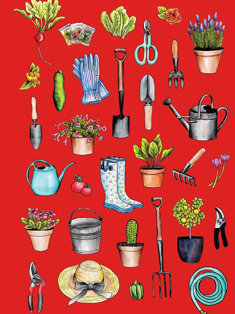 Garden Gear - Spring Gardening Pattern w/ Garden Tools & Supplies Classic T-Shirt