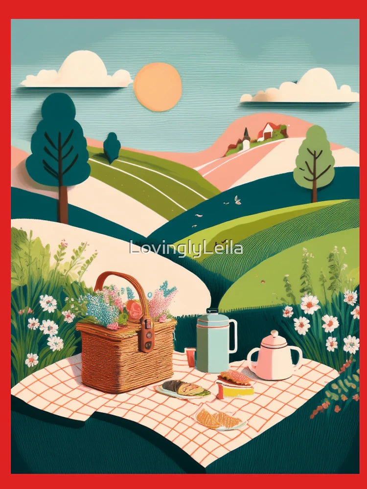 Countryside Picnic Poster – Matisse Cut-Out Style Classic T-Shirt