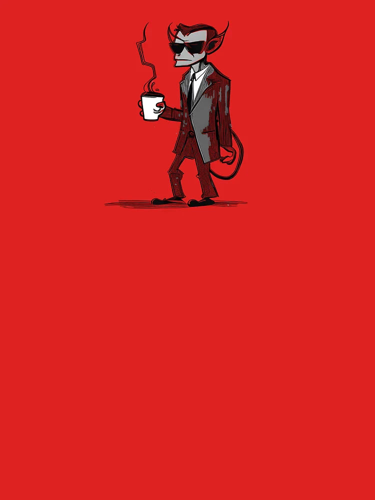 Demon Coffee Break Line Art Print Classic T-Shirt