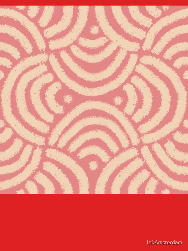 Salmon Brushstroke Arch Pattern on Coral – Abstract Textured Geometric Design Classic T-Shirt