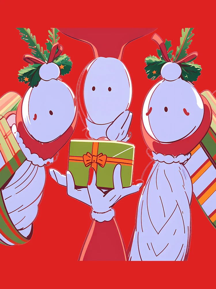 Merry Christmas Whimsical Celebration Joyful Festive Characters Colorful Classic T-Shirt