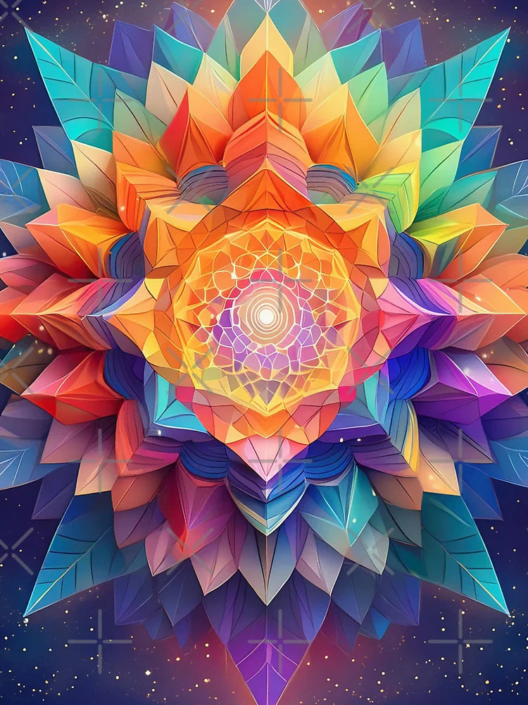 Beautiful and heavenly mandala art, kaleidoscope of shapes, origami Classic T-Shirt