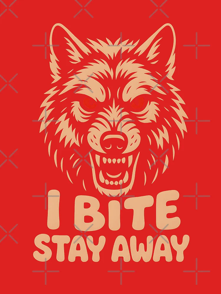 Snarling Wolf Warning — I Bite, Stay Away Classic T-Shirt