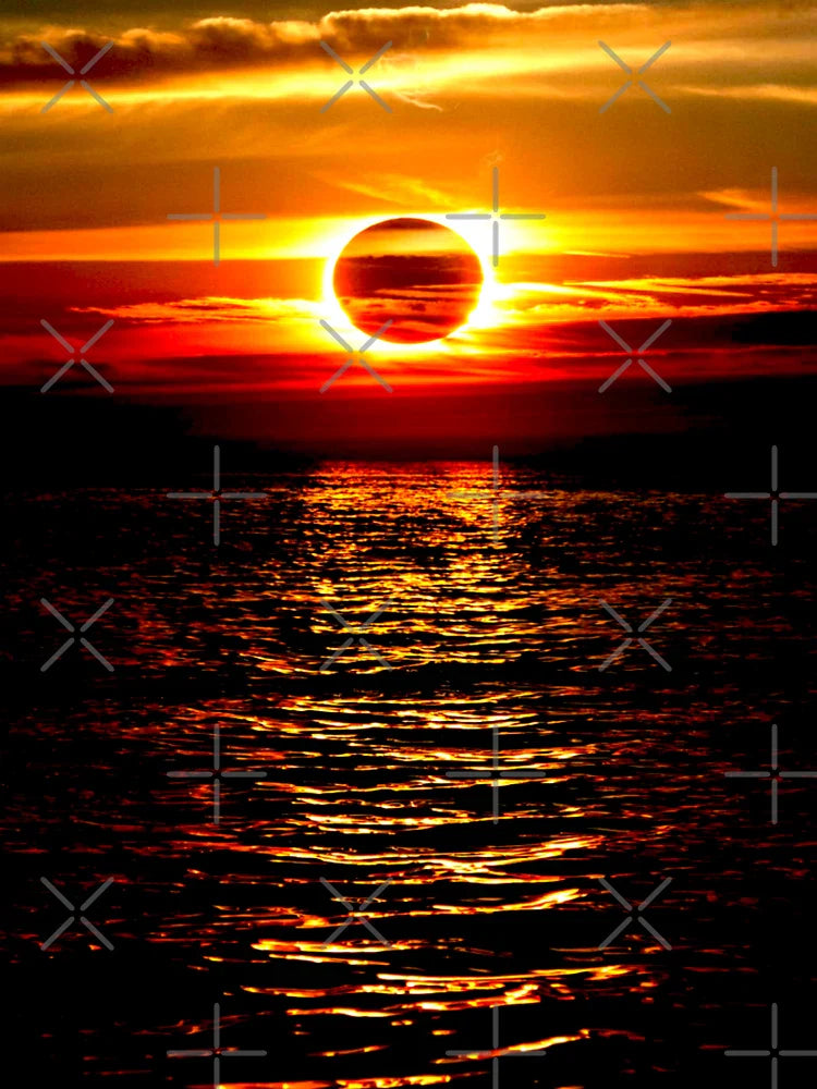 Eclipsed Sunset Over Tranquil Waters Classic T-Shirt
