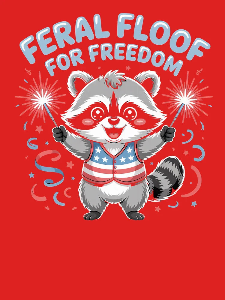 Feral Floof for Freedom – Feral But Free 4th of July Classic T-Shirt