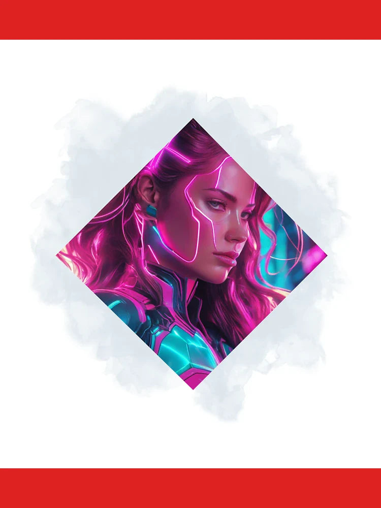Neon Cyber Heroine | Futuristic Warrior Art Classic T-Shirt