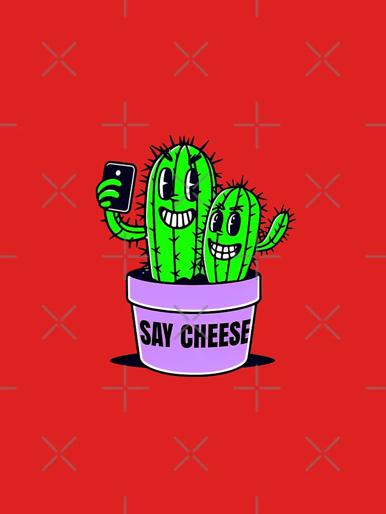 Cheesy Cartoon Cactus Smile Classic T-Shirt