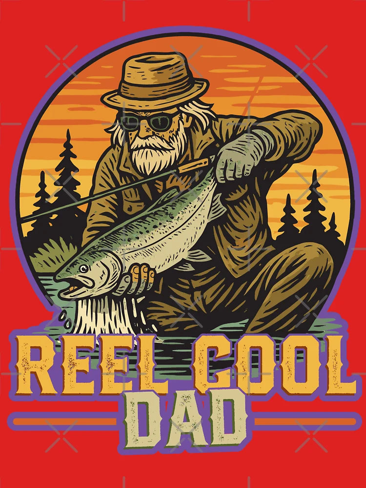 Reel Cool Dad Father's Day Fishing Tee Gift for Men Graphic Shirt | Sticker Classic T-Shirt