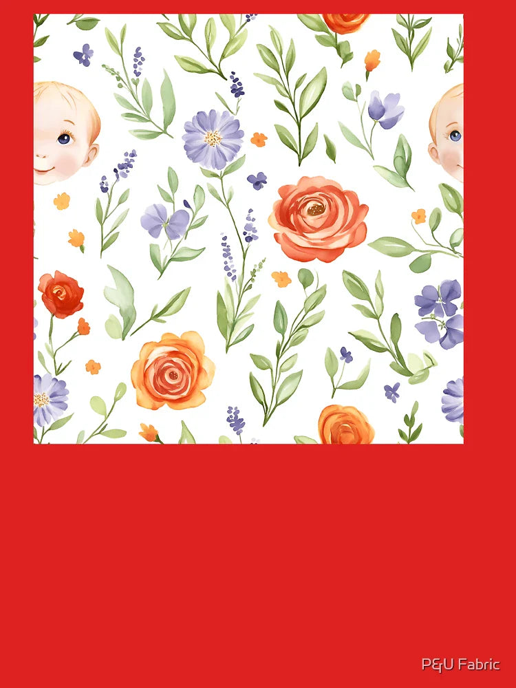 Cute baby in flower garden  Classic T-Shirt
