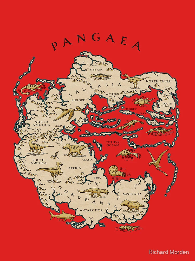 map of the supercontinent Pangaea Classic T-Shirt