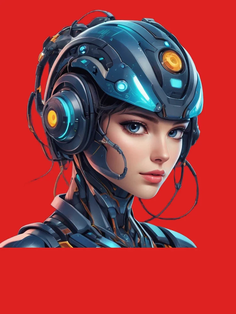 Striking Female Cyborg: A Fusion of Beauty and Technology Classic T-Shirt
