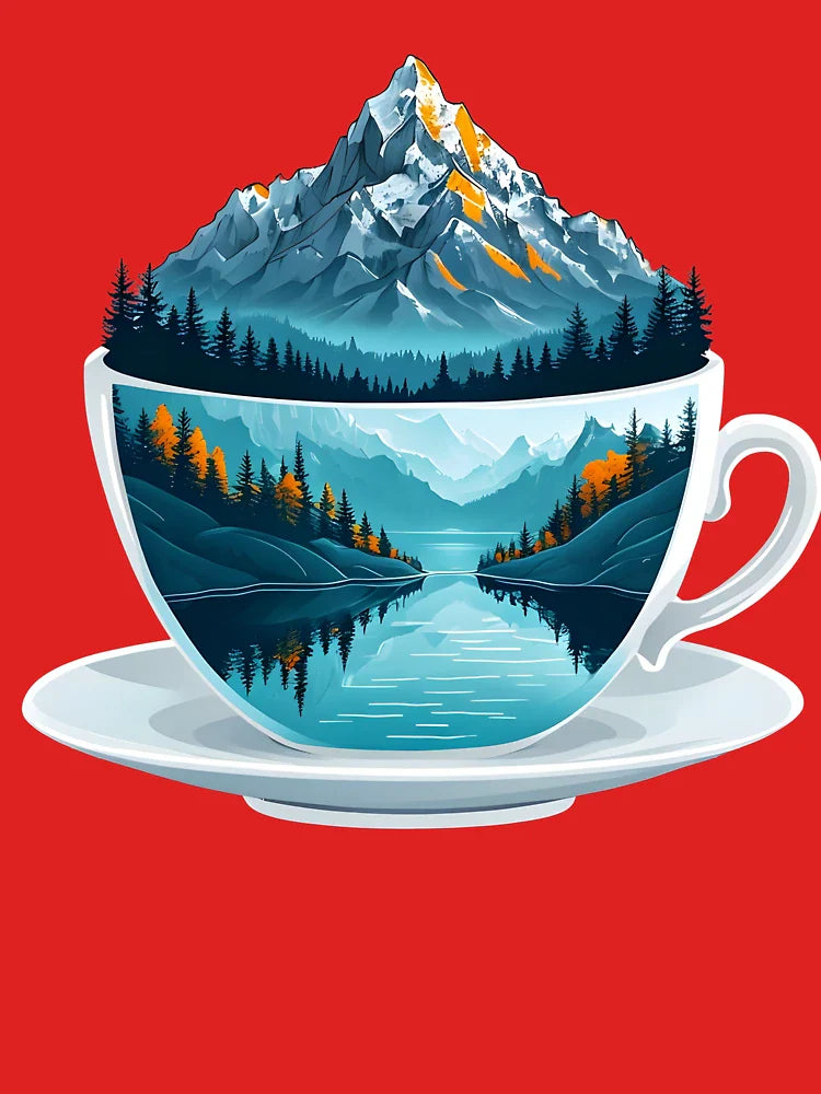 A Mountain Reflected in a Teacup - Surreal Nature Art. Classic T-Shirt