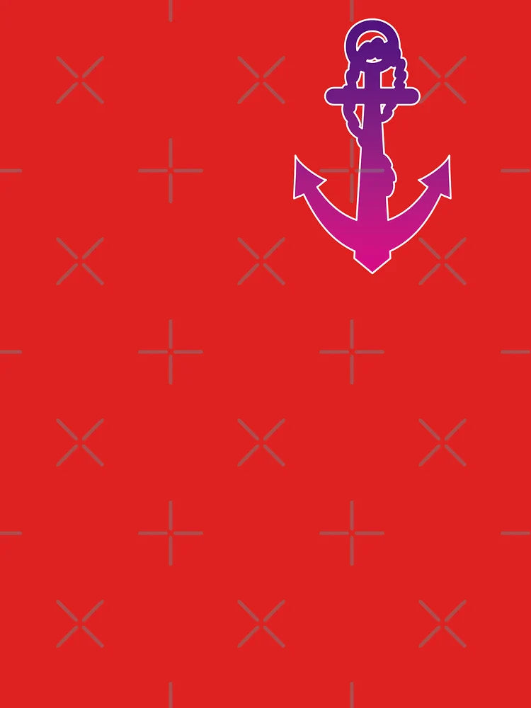 Artistic colored purple anchor pattern Classic T-Shirt