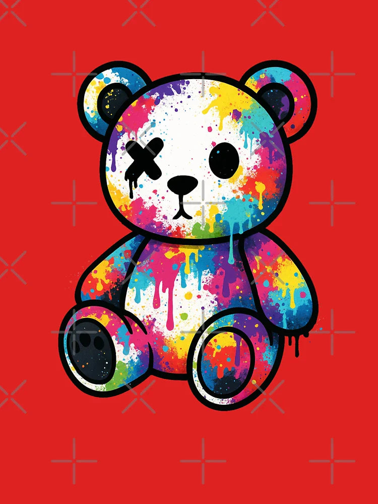 Graffiti Splash Teddy Bear â€“ Dripping Color Pop Art Toy â€“ Urban Plush Graff Style Classic T-Shirt