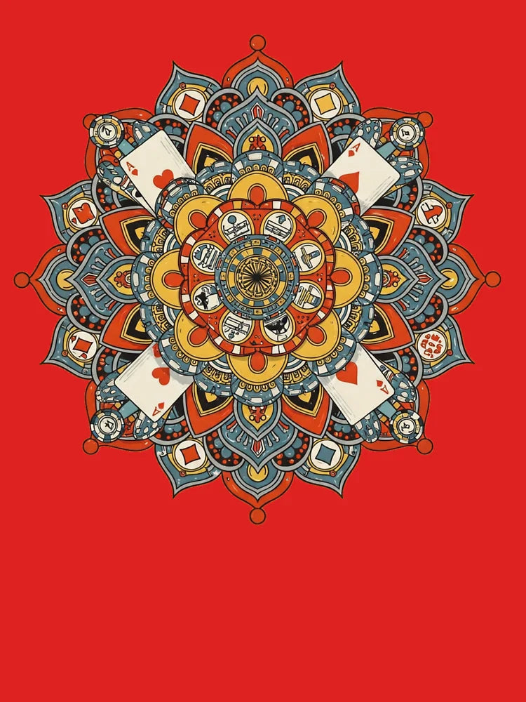 Colorful Poker Mandala Art Design Classic T-Shirt
