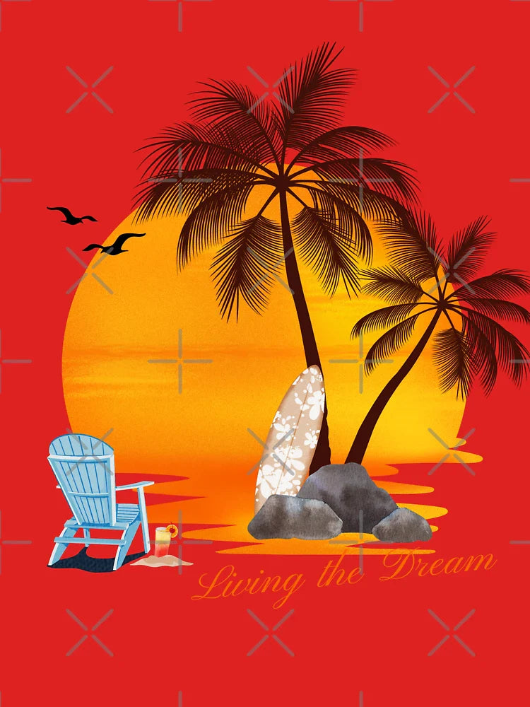 Vintage tropical beach style-Living the Dream Classic T-Shirt