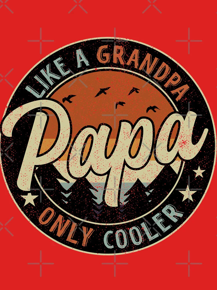 Papa Like A Grandpa Only Cooler Vintage Retro Classic T-Shirt