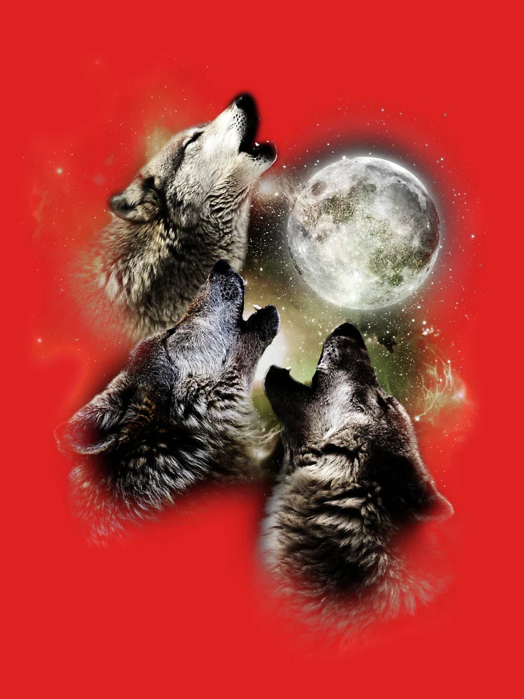 Three wolves howling at the moon Classic T-Shirt