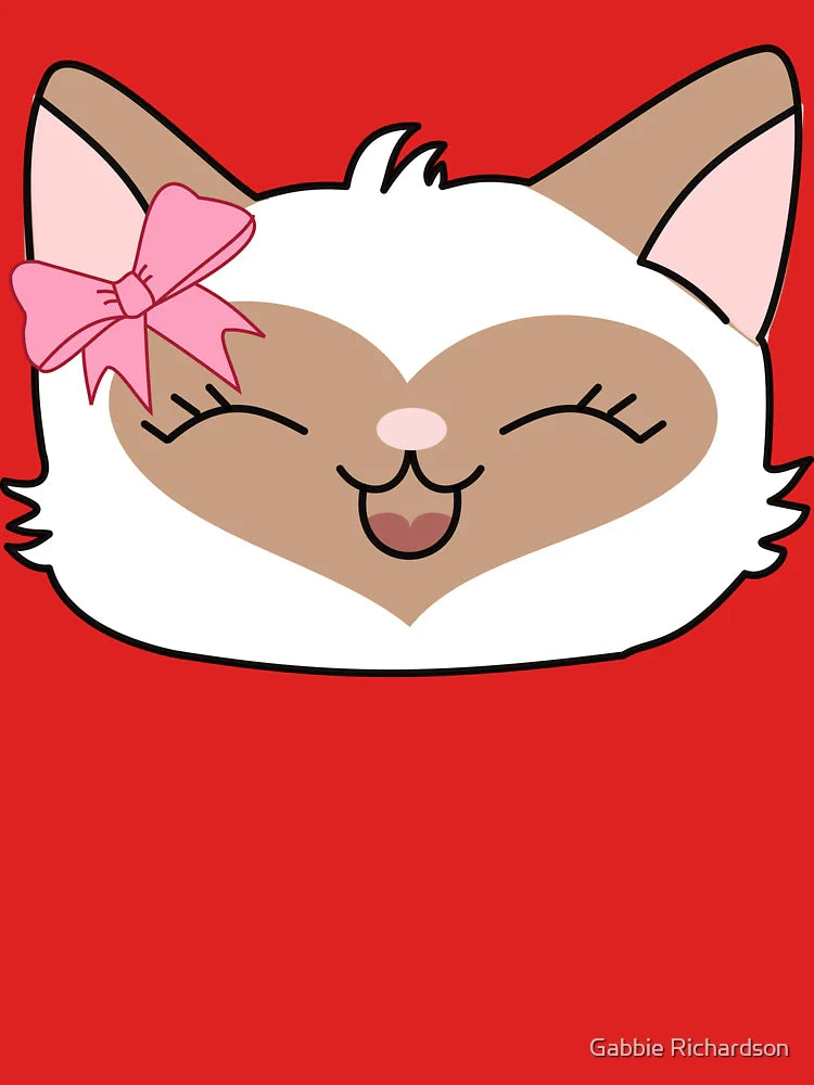 Kawaii Siamese Cat with Pink Coquette Bow Classic T-Shirt