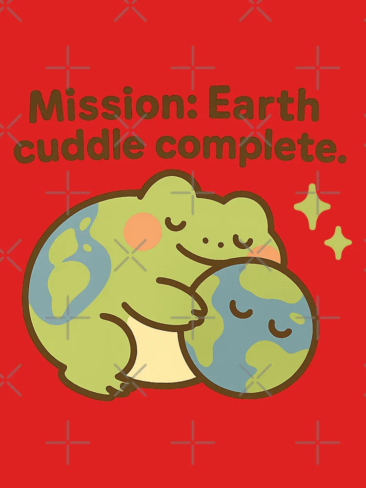 Earth Frog Sticker Hug Planet Eco Cute Art Classic T-Shirt