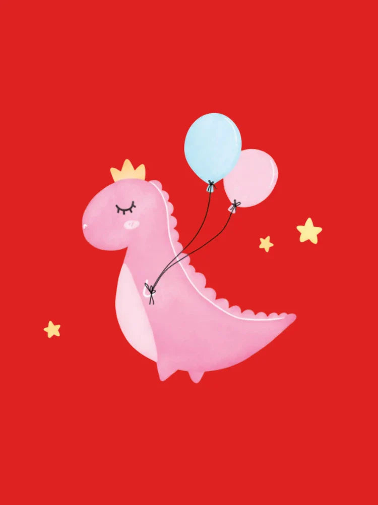 Pink dinosaur with balloons. Classic T-Shirt