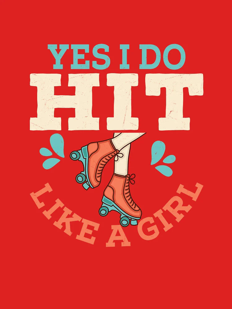 Yes I Do Hit Like A Girl Roller Derby Skating Classic T-Shirt