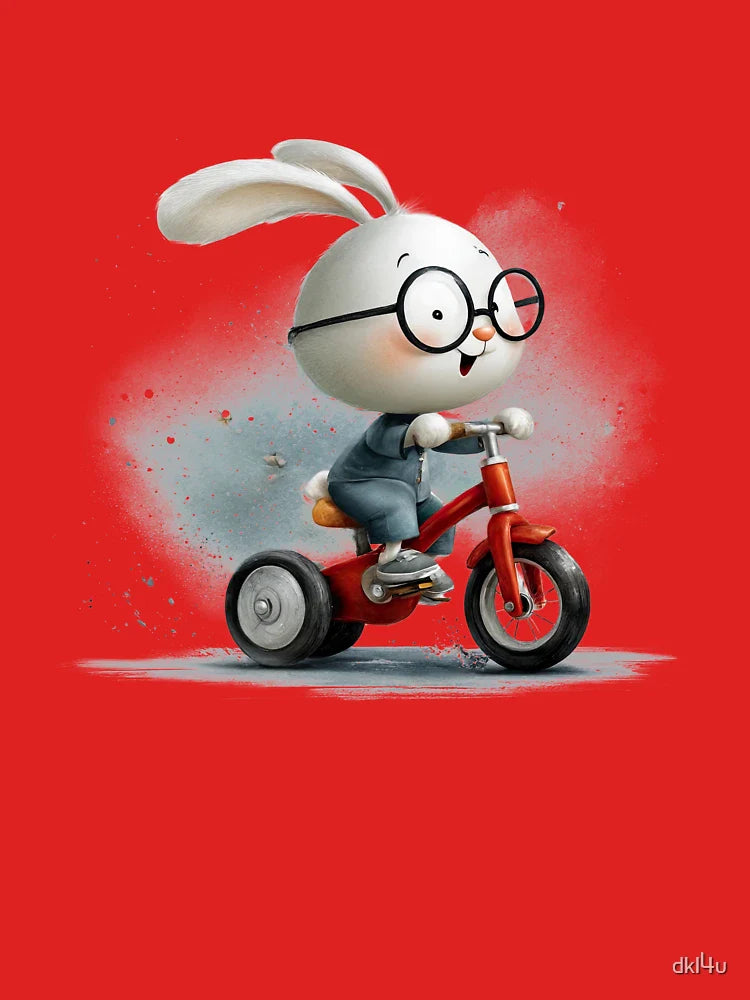 Adorable Bunny on a Tricycle Classic T-Shirt