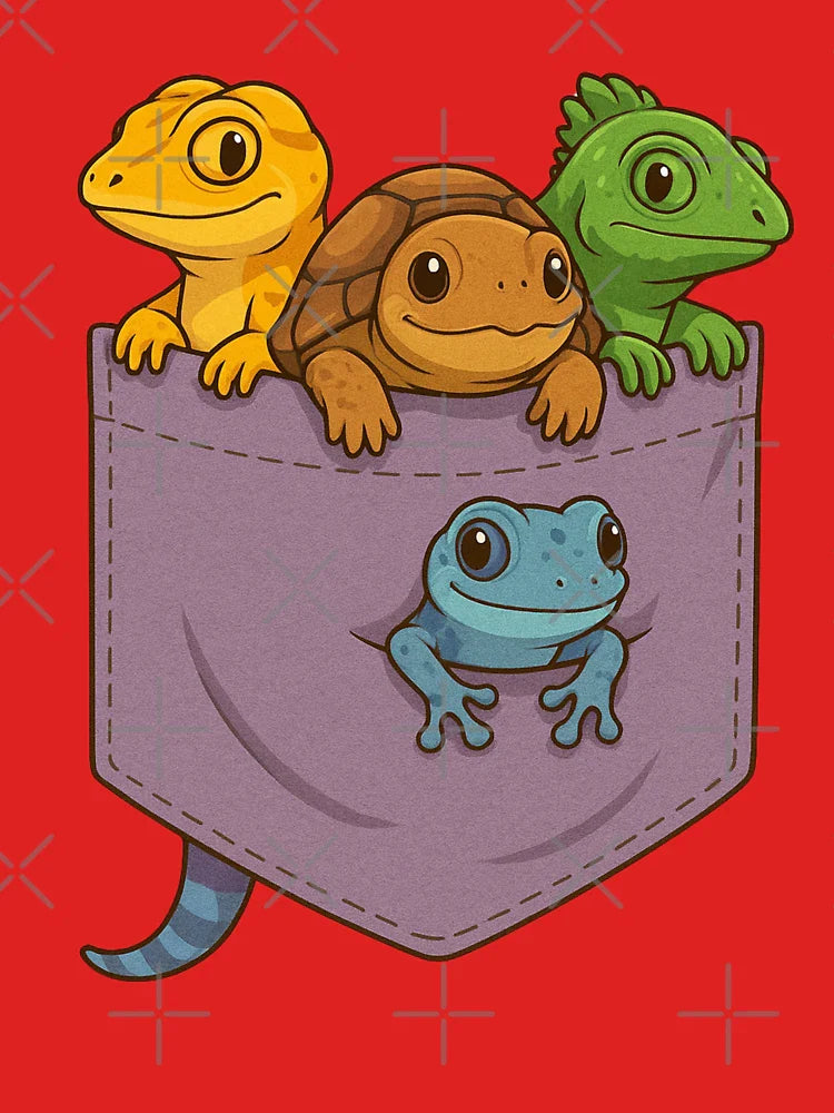 Cute Pocket Reptiles – Funny Lizard Gang Classic T-Shirt