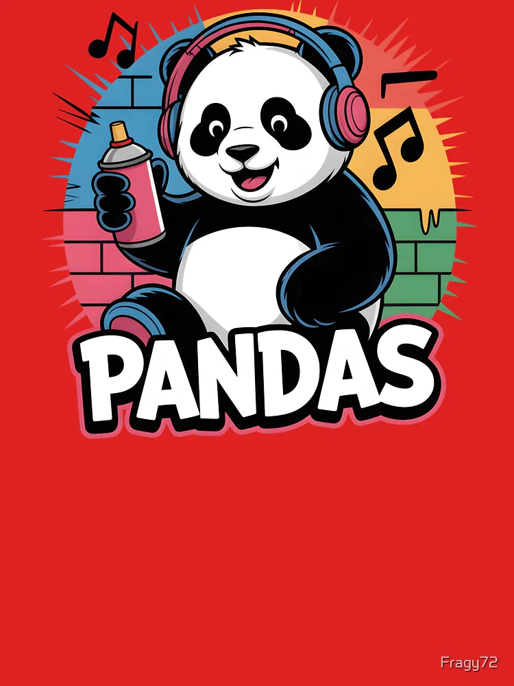 Panda With Headphones and Spray Can – Bold Character Design Classic T-Shirt