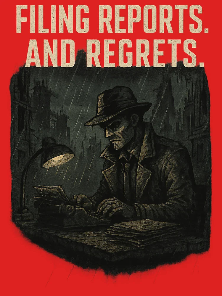 Filing Reports. And Regrets – Noir Office Detective  Classic T-Shirt