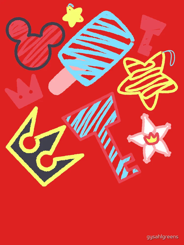 Kingdom Hearts crayon style drawings Classic T-Shirt