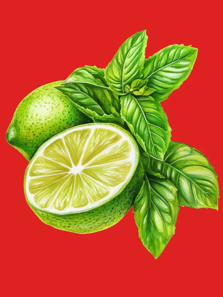 Zesty Lime and Mint Watercolor T-Shirt  Fresh Citrus Vibes for Foodies Classic T-Shirt