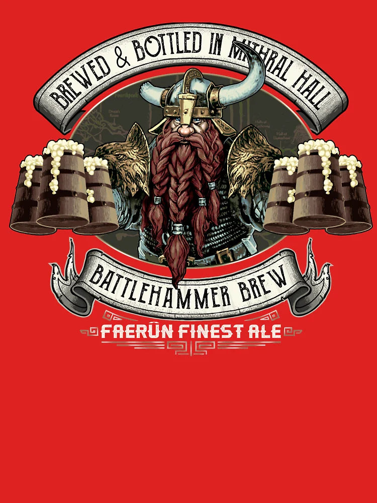 Mithral Hall Battlehammer Brew Bruenor Faerun Dwarf Fourthpeak Frost Hills Classic T-Shirt
