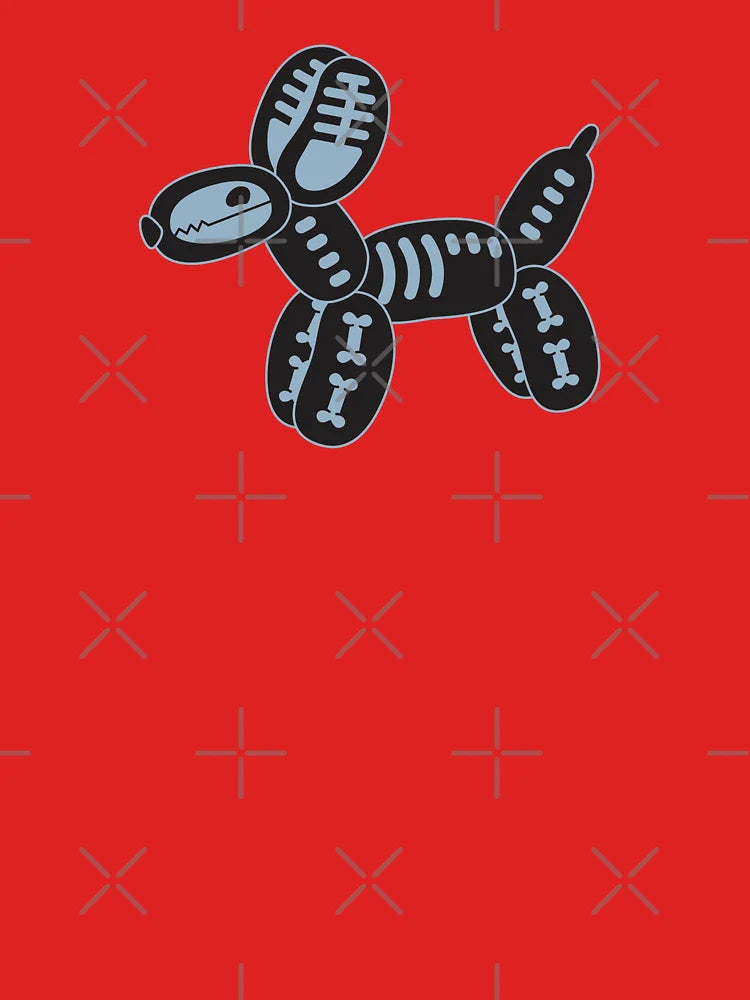 Skeleton Balloon Dog | Summerween Cute Spooky Dog Art in Blue and Black Classic T-Shirt