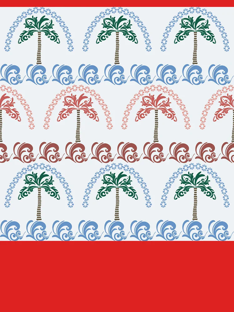 Colorful Floral Palm Tree Seamless Pattern. Abstract Summer. Spring time. Modern Damask Tropical Wave Illustration. Summer palm tree. Tropical Jungle Forest. Seamless Bohemian Textile Design Classic T-Shirt