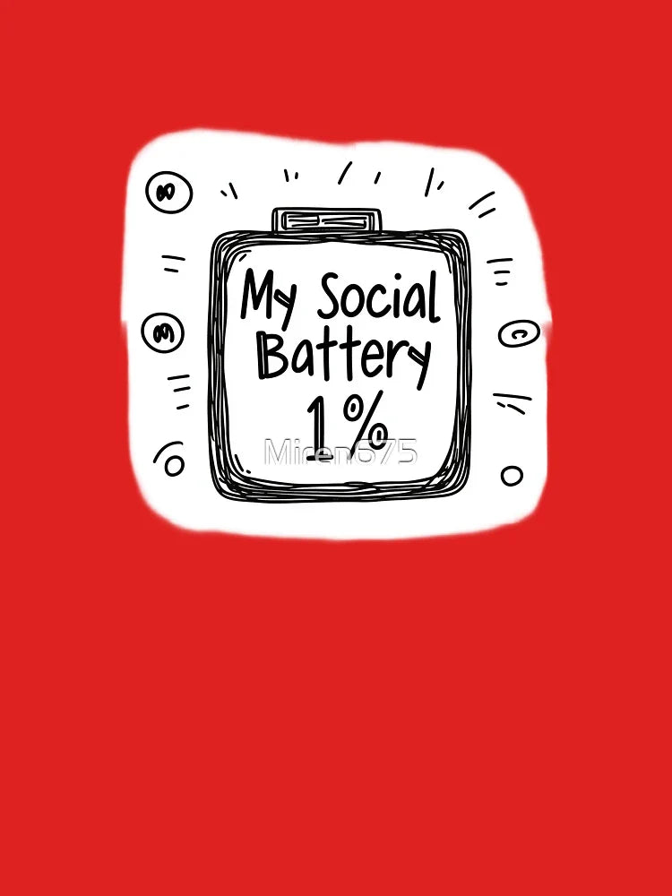 Doodled Social Battery at 1% Classic T-Shirt