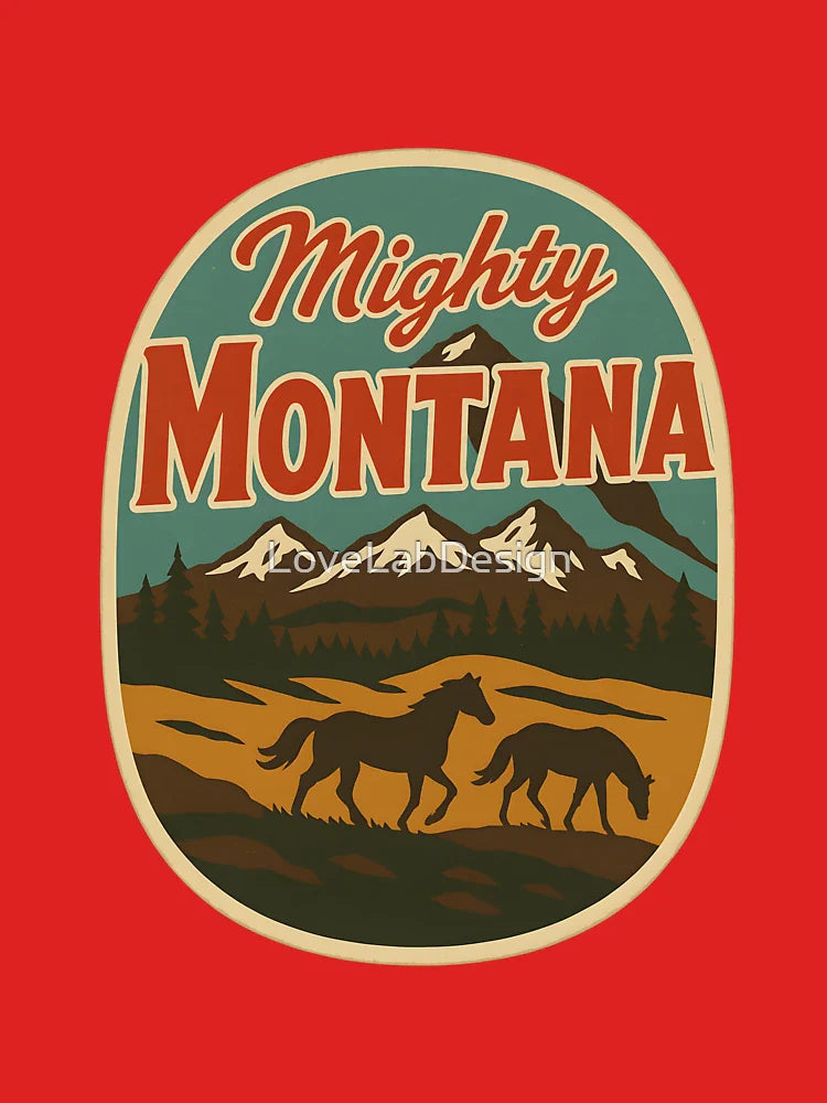 Mighty Montana USA Vintage Travel Decal Classic T-Shirt