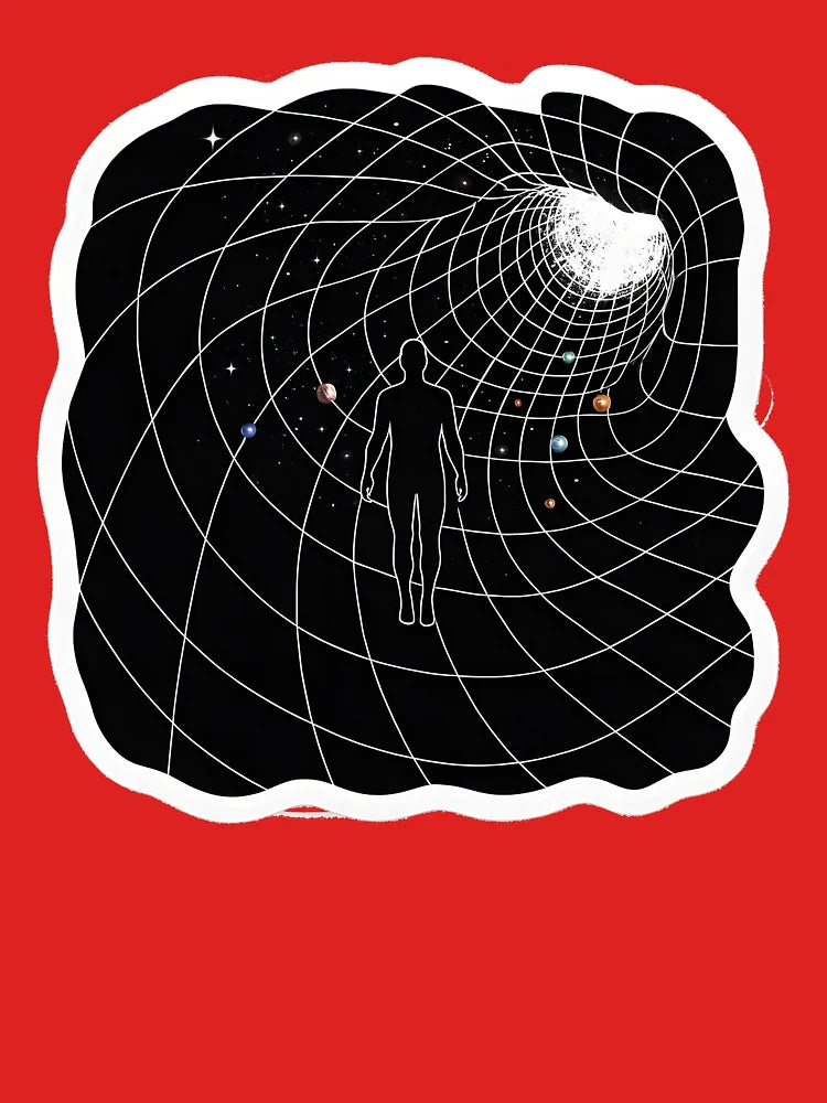 Into the Warp – Human Silhouette in Curved Spacetime Space Art Classic T-Shirt