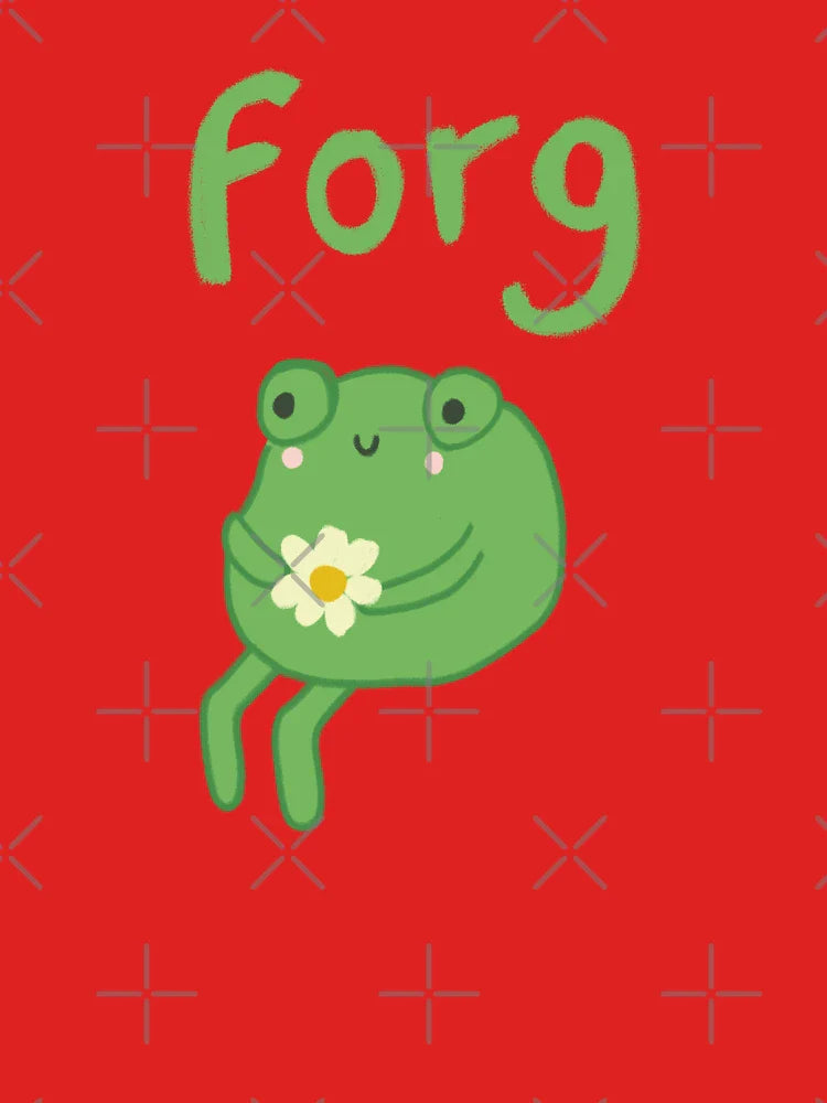 Funny Frog Birthday Cake: Cute Cottagecore Aesthetic with Sad Anime Toad Sitting with Flower Classic T-Shirt
