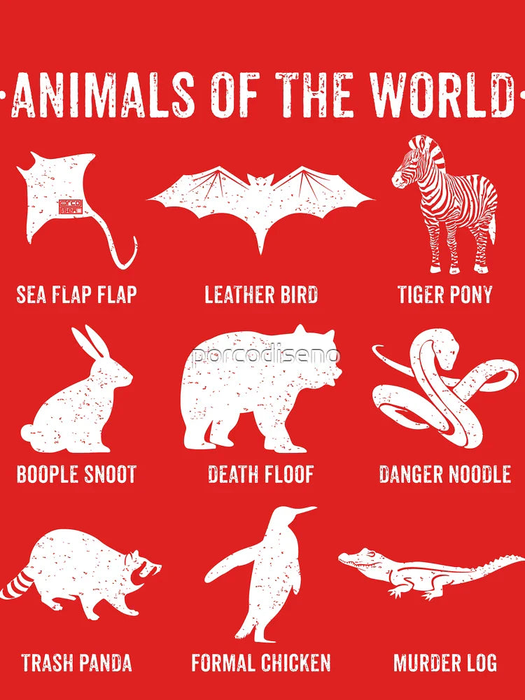 Simple Vintage Humor Funny Rare Animals of the World Classic T-Shirt