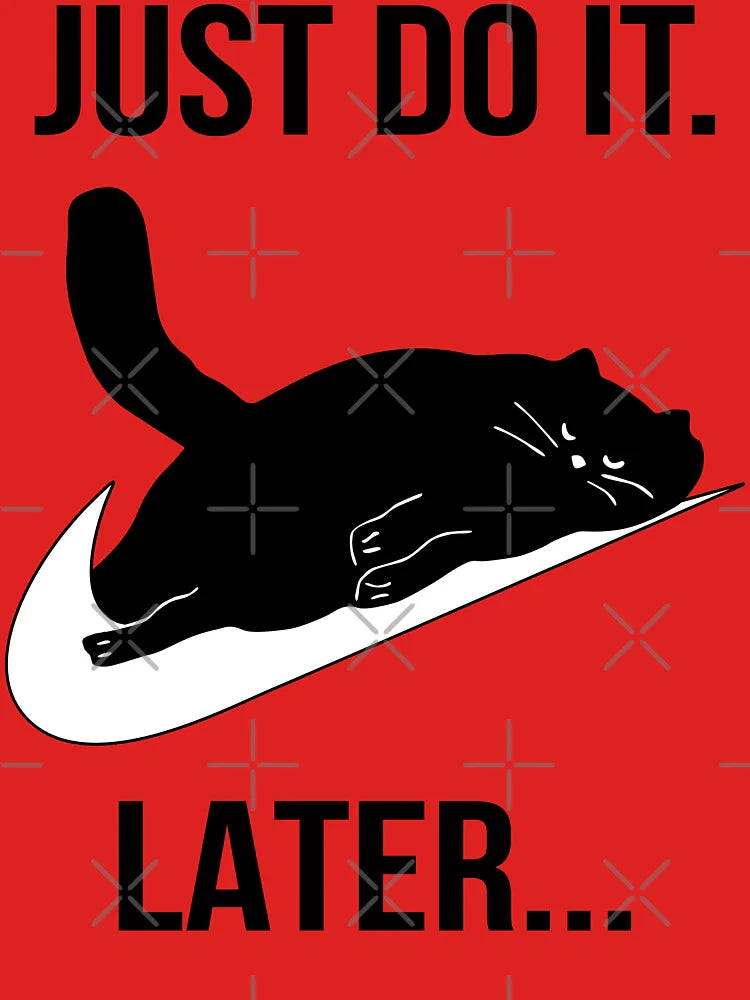Just Do It Later Black Cat Classic T-Shirt