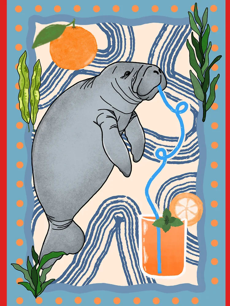 Manatee enjoying an Orange juice  Classic T-Shirt
