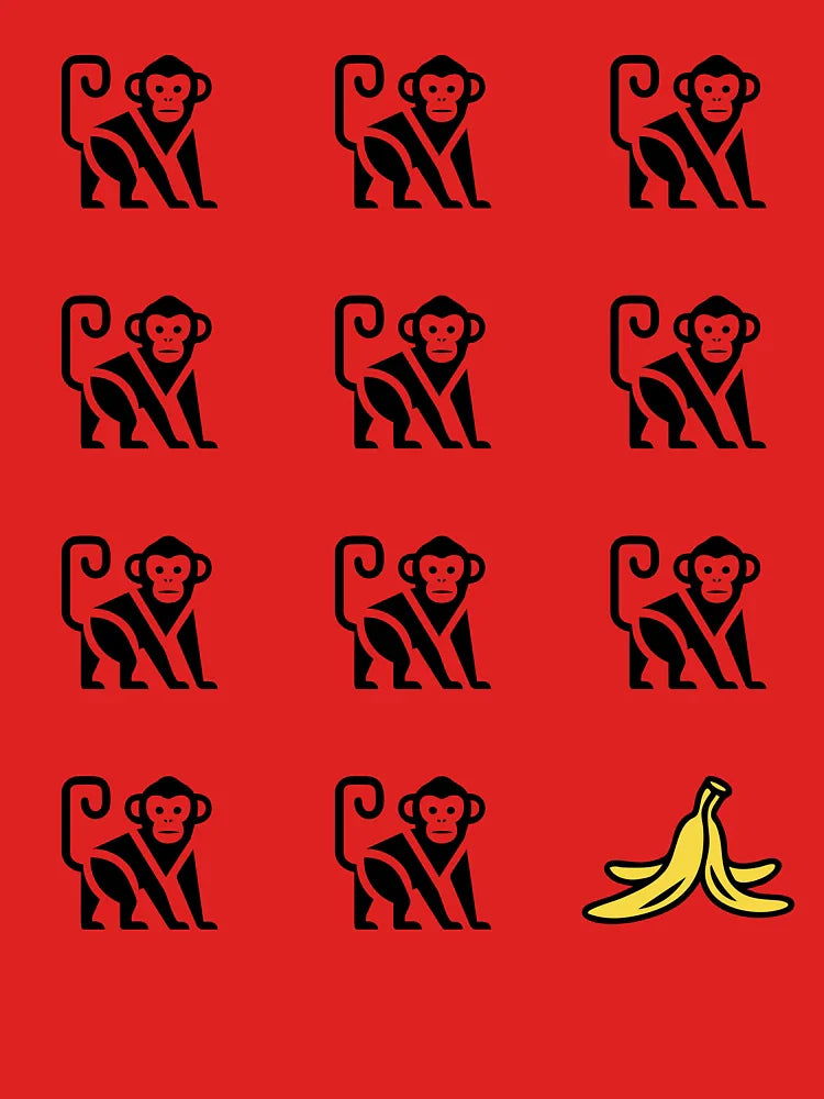Monkey Banana Grid Design Classic T-Shirt